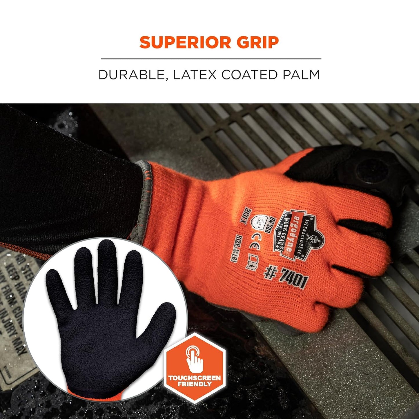 Ergodyne 17895 ProFlex 7401 Coated Lightweight Winter Work Gloves