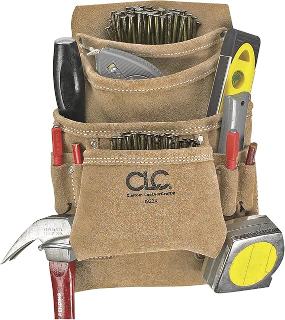 CLC CUSTOM LEATHER CRAFT I923X 10 Pocket Carpenter'S Nail & Tool Bag