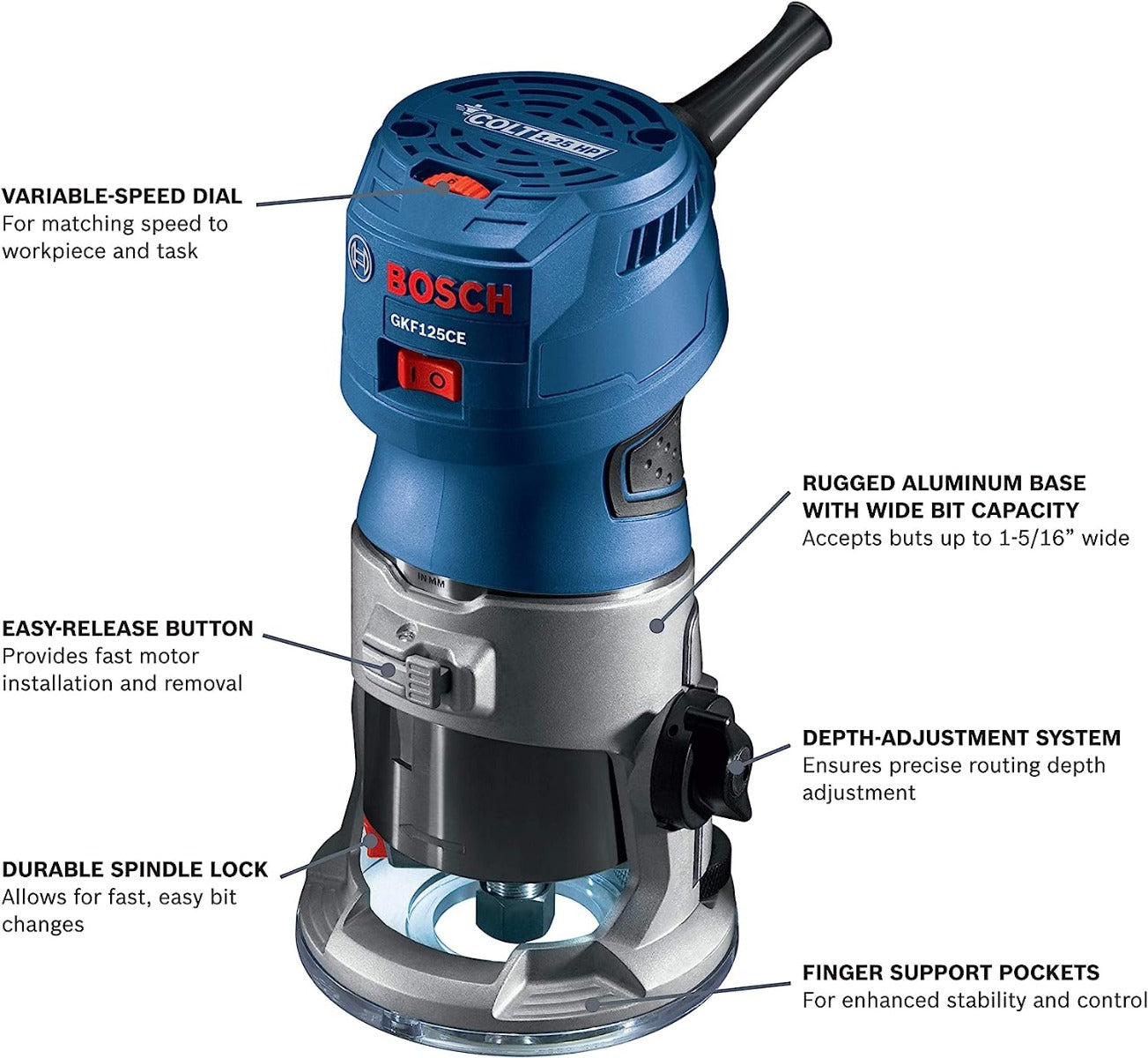 Bosch GKF125CEN 120V Palm Router