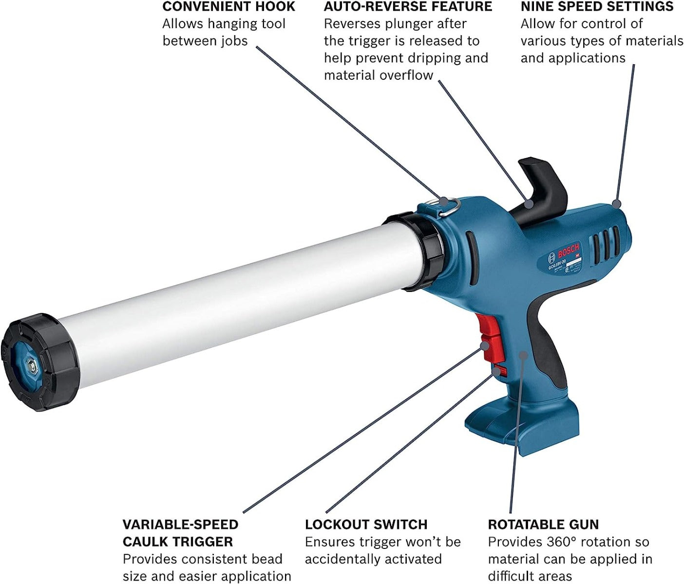 Bosch GCG18V-20N 18V Caulk/Adhesive Gun