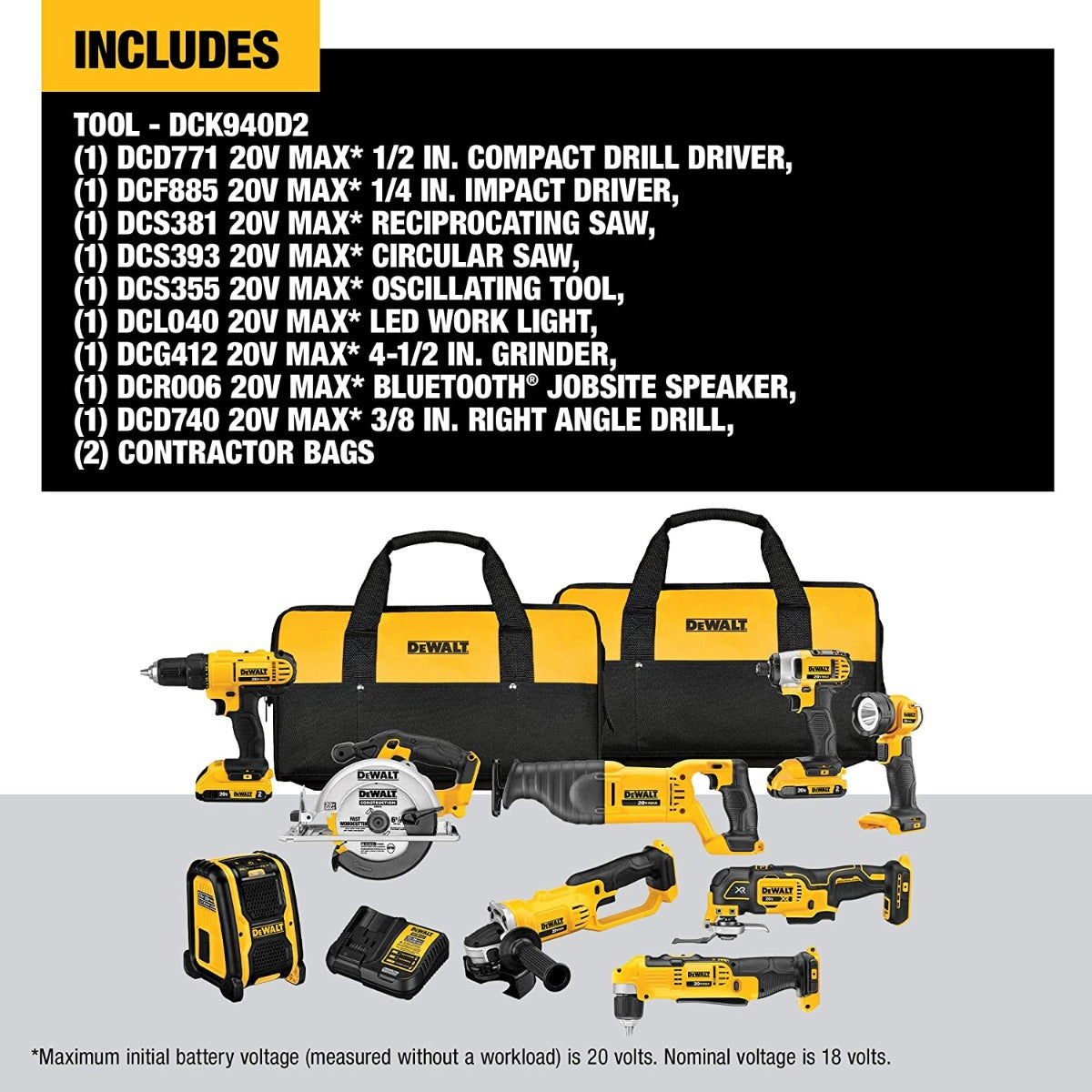 Dewalt DCK940D2 20V Max* Lithium Ion Compact Drill/Driver Kits