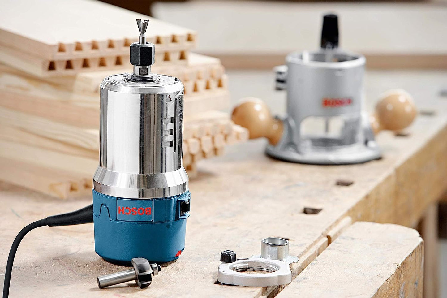 Bosch 1617EVSPK 2.25 Hp Electronic Variable Speed Plunge & Fixed-Base Router Combo Kit