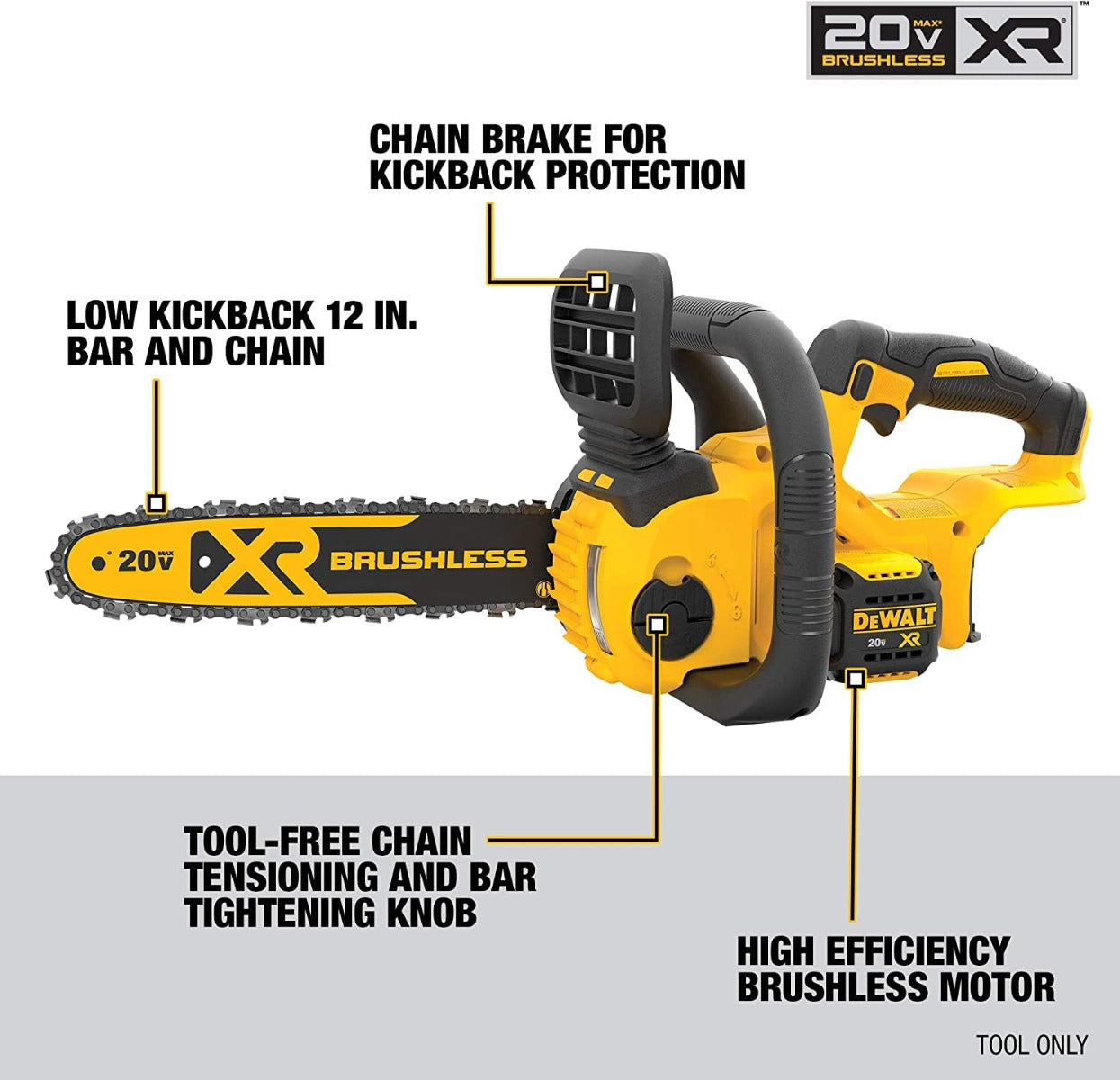 Dewalt DCCS620B Xr® Compact Cordless Chainsaws