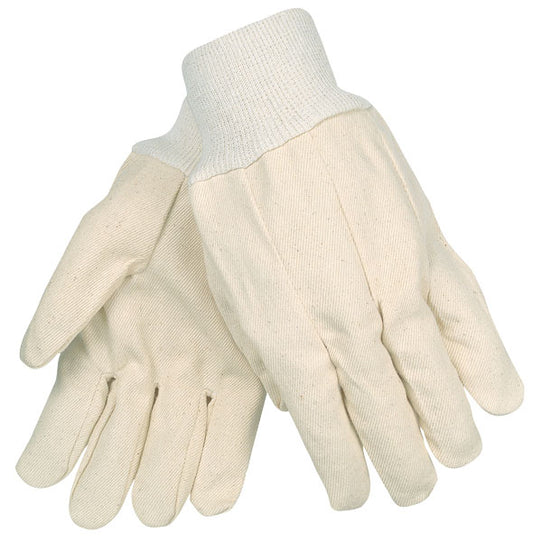 MCR Safety 8200 Canvas Work Gloves Clute Pattern with Knit Wrist Cotton Polyester Blend Straight Thumb (1 DZ)