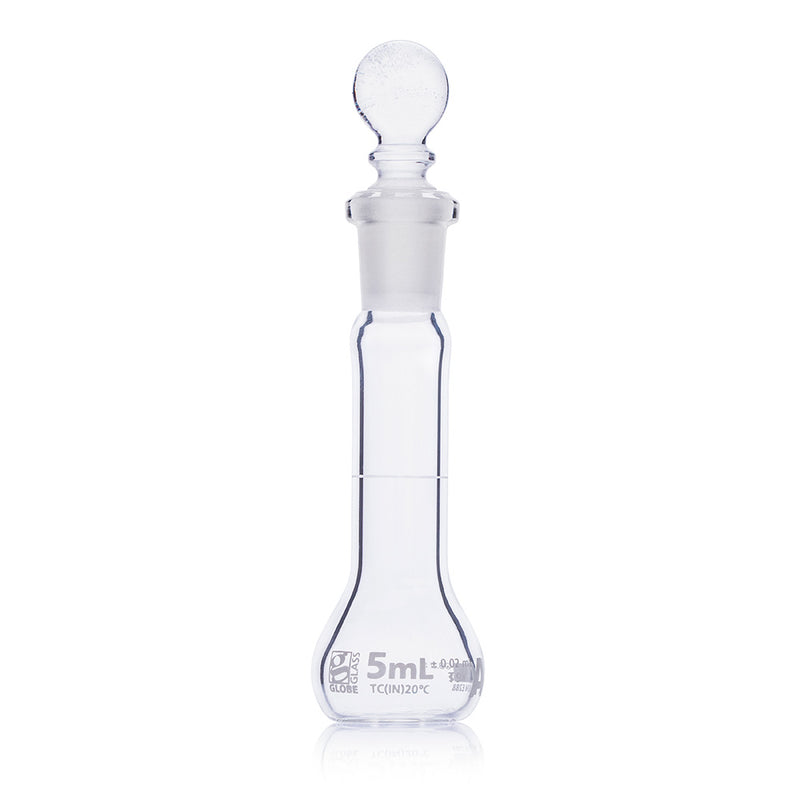 Globe Scientific 8200005 Flask Volumetric Globe Glass 5mL Class A To Contain (TC) ASTM E288 6/Box