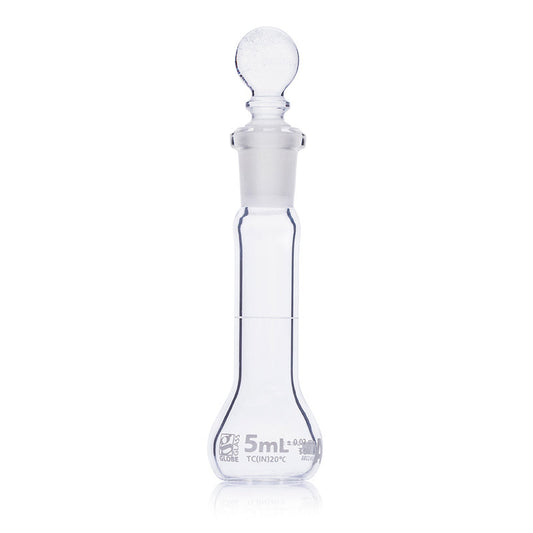 Globe Scientific 8200005 Flask Volumetric Globe Glass 5mL Class A To Contain (TC) ASTM E288 6/Box
