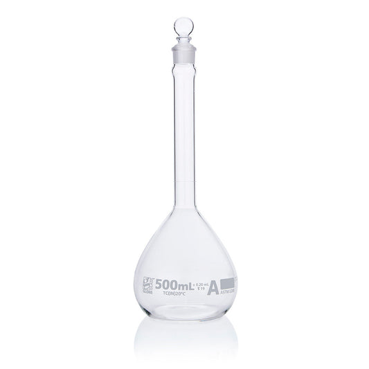 Globe Scientific 8200500 Flask Volumetric Globe Glass 500mL Class A To Contain (TC) ASTM E288 6/Box