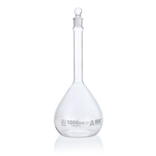 Globe Scientific 8201000 Flask Volumetric Globe Glass 1000mL Class A To Contain (TC) ASTM E288 1/Box