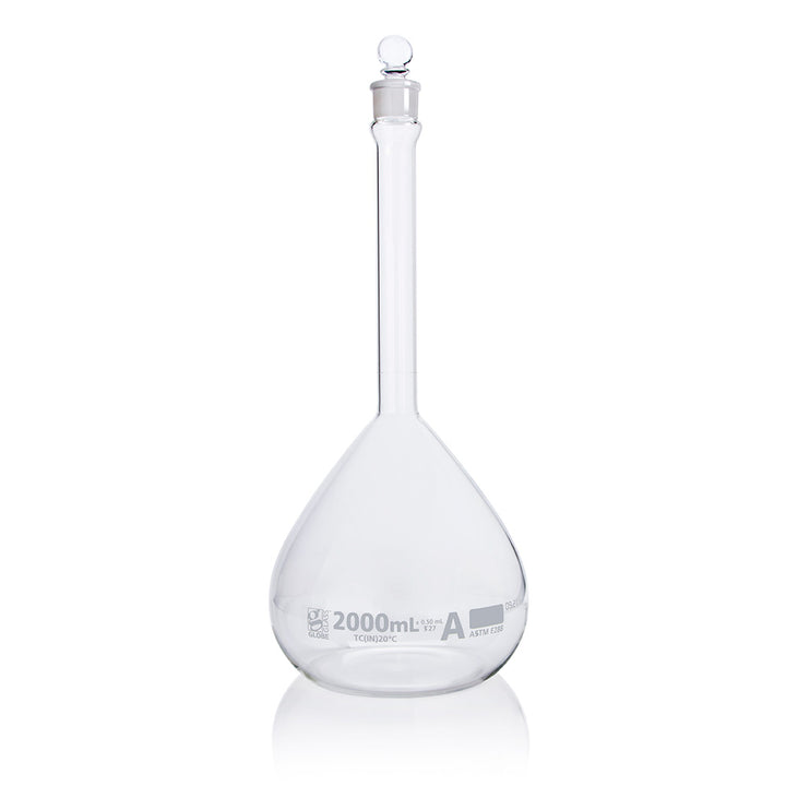 Globe Scientific 8200025 Flask Volumetric Globe Glass 25mL Class A To Contain (TC) ASTM E288 6/Box