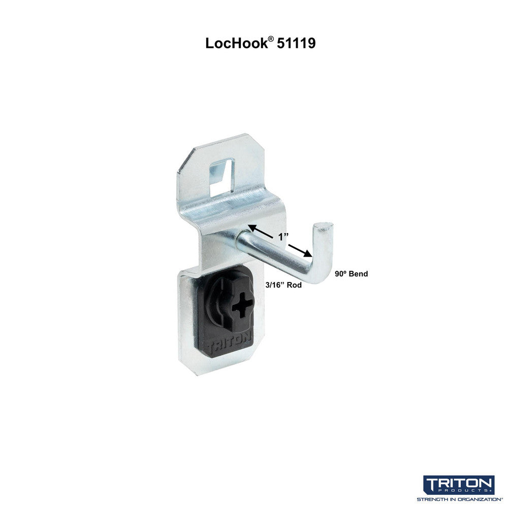 Triton Products 51119 1" Single Rod 90 Degree LocHook 5PK