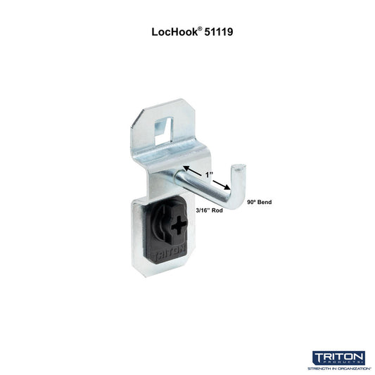 Triton Products 51119 1" Single Rod 90 Degree LocHook 5PK