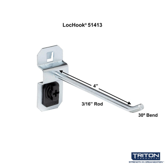 Triton Products 51413 4" Single Rod 30 Degree LocHook 5PK