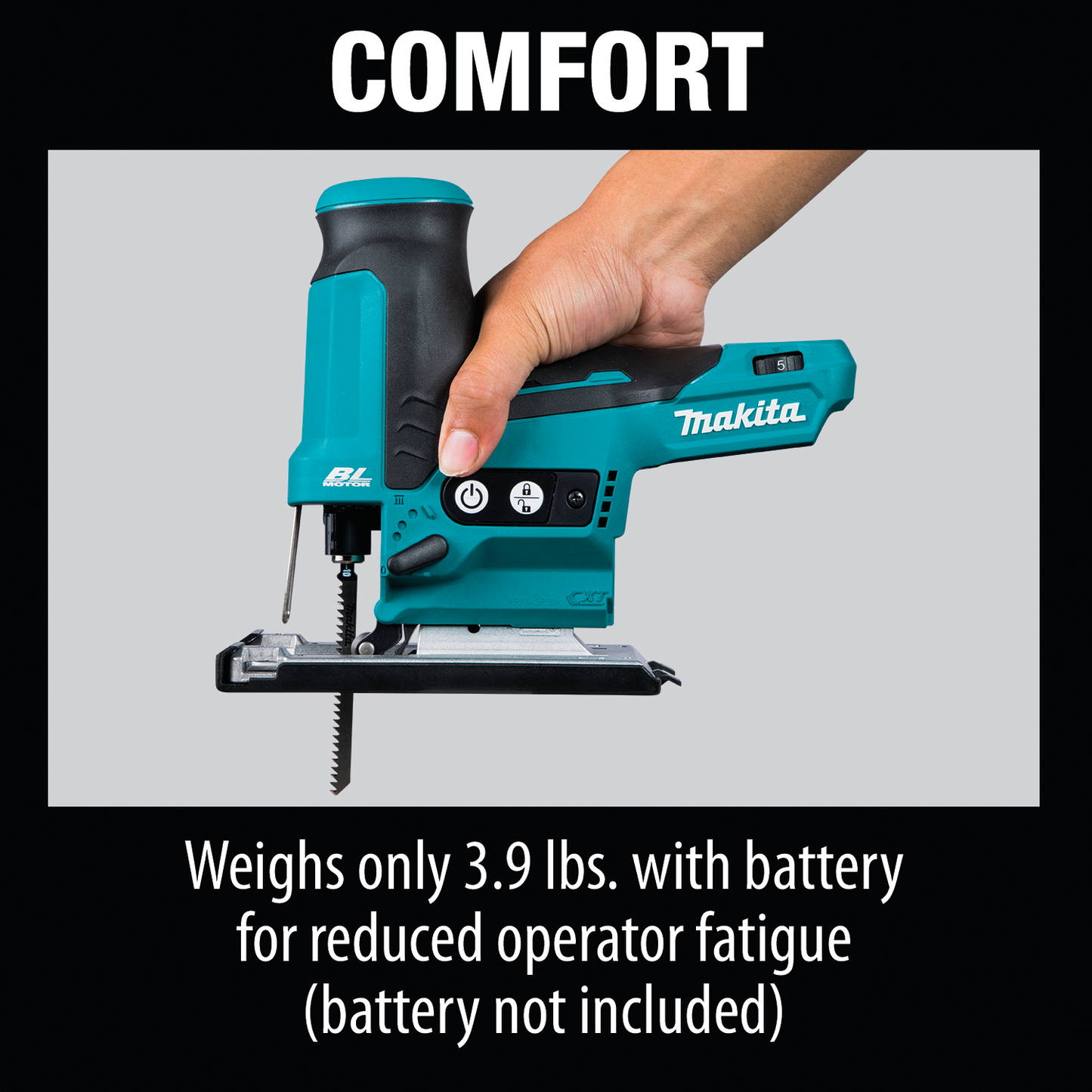 Makita VJ05Z 12V max CXT® Lithium‘Ion Brushless Cordless Barrel Grip Jig Saw, Tool Only