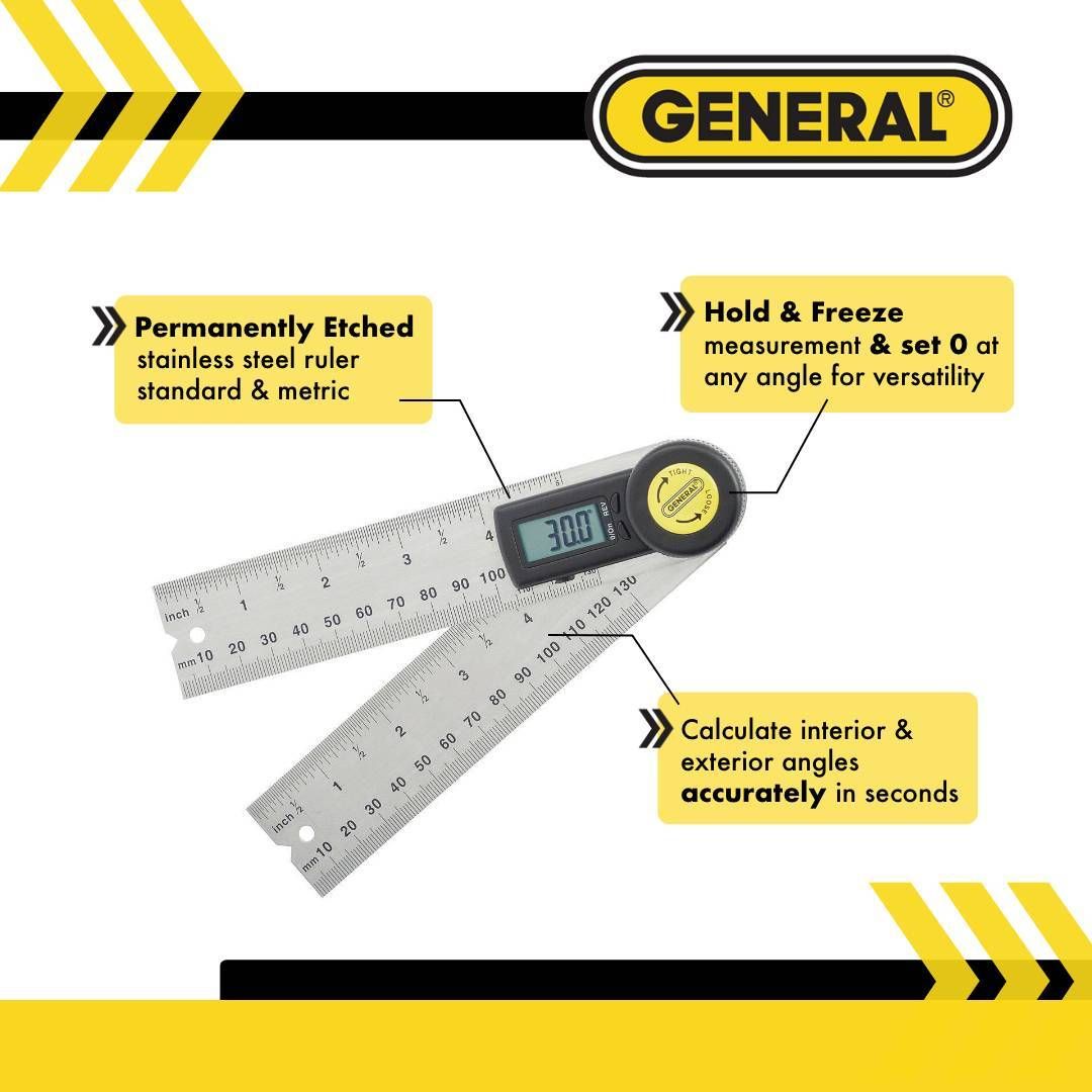 General Tools 822 Angle-Izer® Digital Angle Finder, 5 In.