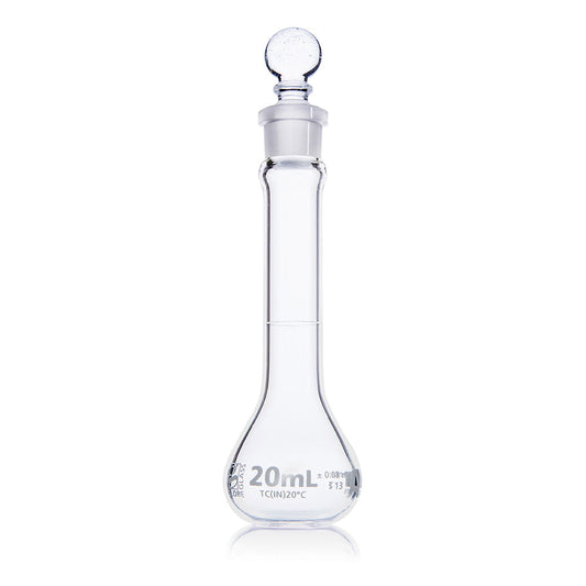 Globe Scientific 8230200 Flask Volumetric Wide Mouth Globe Glass 200mL Class A To Contain (TC) ASTM E288 6/Box