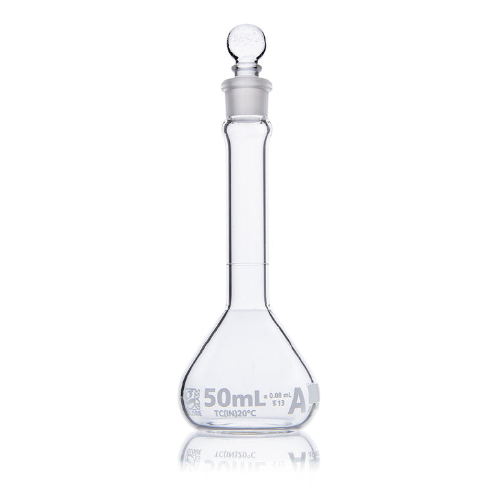 Globe Scientific 8230020 Flask Volumetric Wide Mouth Globe Glass 20mL Class A To Contain (TC) ASTM E288 6/Box