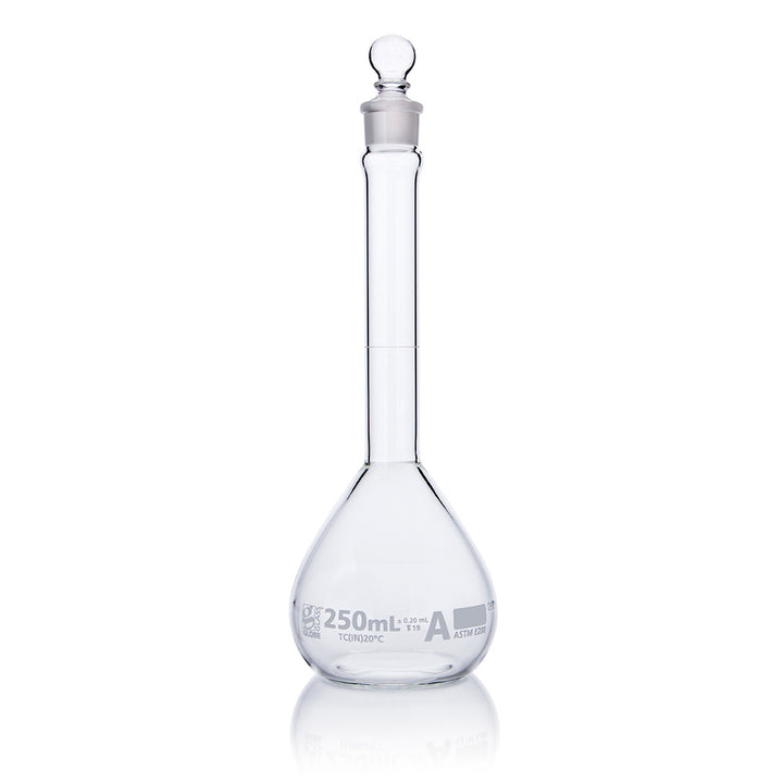 Globe Scientific 8230020 Flask Volumetric Wide Mouth Globe Glass 20mL Class A To Contain (TC) ASTM E288 6/Box