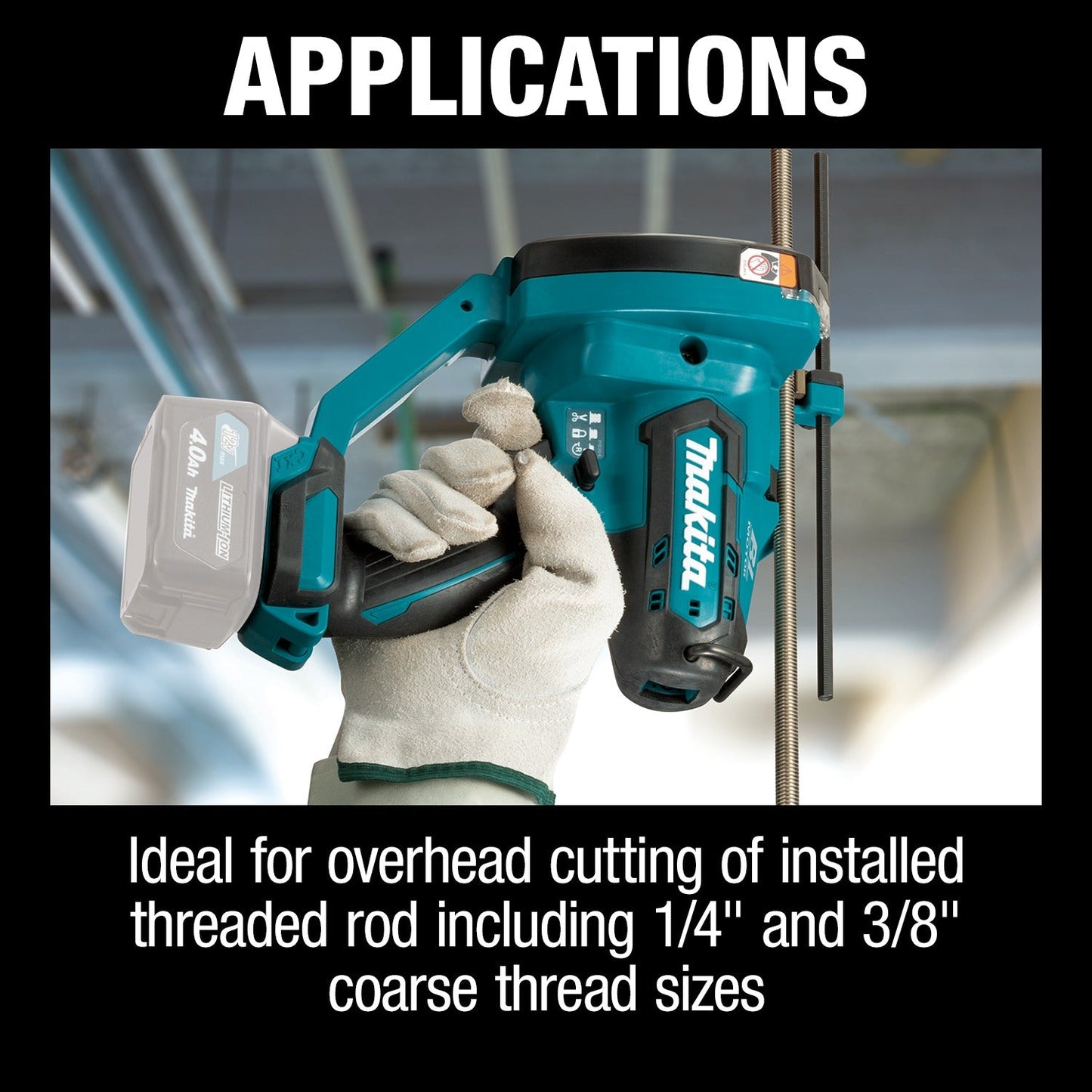 Makita CS01Z 12V max CXT® Lithium‘Ion Brushless Cordless Threaded Rod Cutter, Tool Only