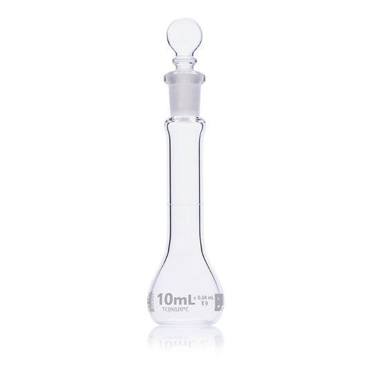 Globe Scientific 8250010 Flask Volumetric Globe Glass 10mL Class B To Contain (TC) ASTME288 6/Box