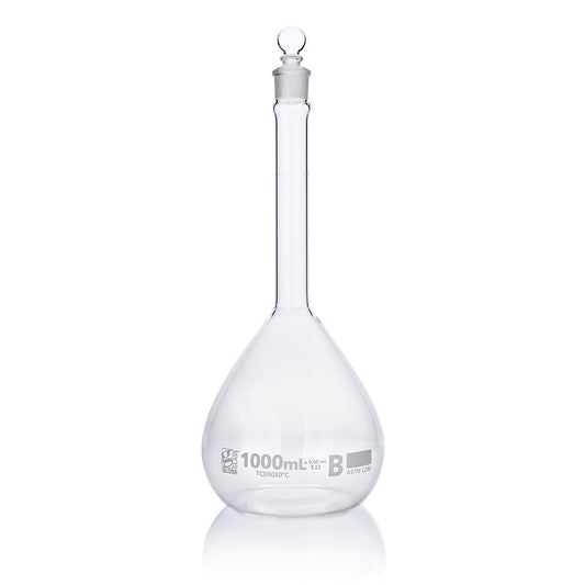 Globe Scientific 8251000 Flask Volumetric Globe Glass 1000mL Class B To Contain (TC) ASTME288 1/Box