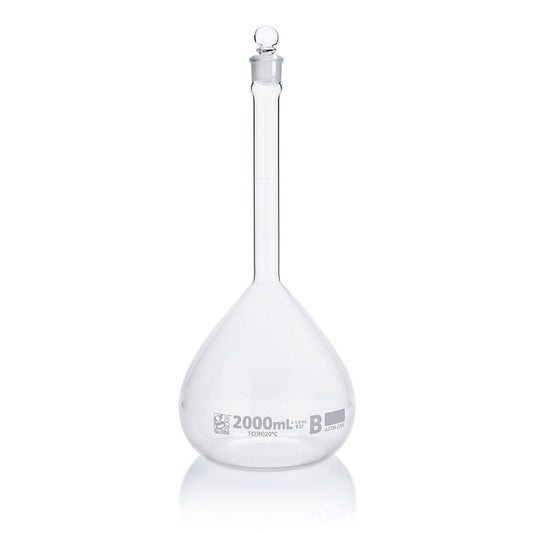 Globe Scientific 8252000 Flask Volumetric Globe Glass 2000mL Class B To Contain (TC) ASTME288 1/Box
