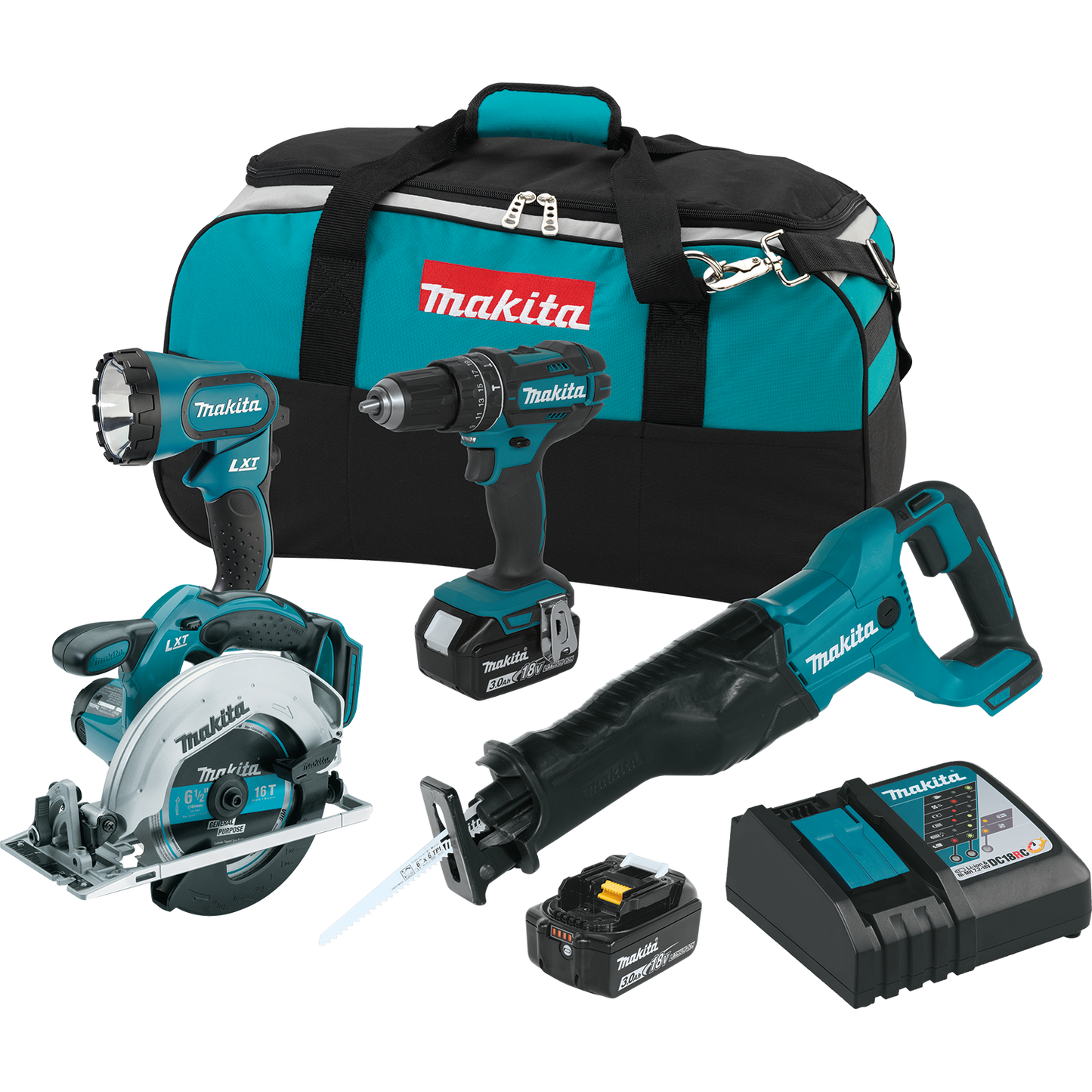 Makita XT442 18V LXT® Lithium‘Ion Cordless 4‘Pc. Combo Kit (3.0Ah)