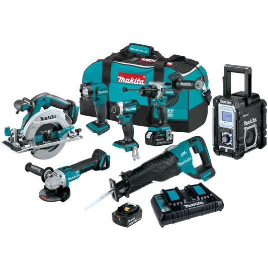 Makita XT707PT 18V LXT® Lithium‘Ion Brushless Cordless 7‘Pc. Combo Kit (5.0Ah)