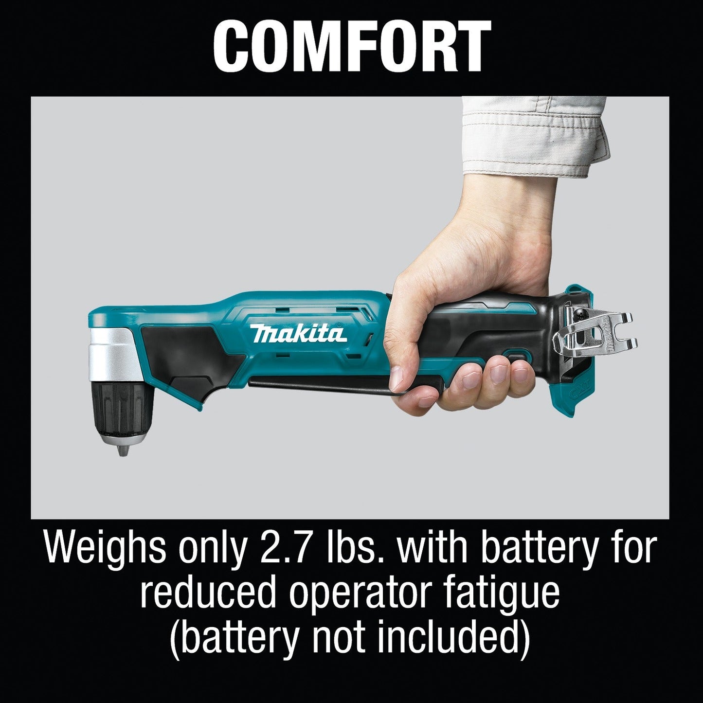 Makita AD04Z 12V max CXT® Lithium‘Ion Cordless 3/8" Right Angle Drill, Tool Only