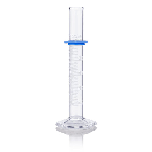 Globe Scientific 8300025 Cylinder Graduated Globe Glass 25mL Class A To Deliver (TD) Dual Grads ASTM E1272 1/Box