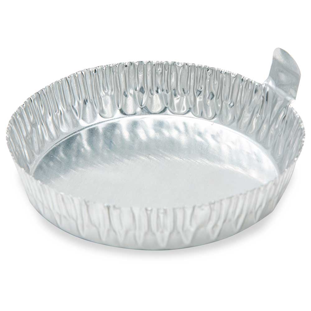 Globe Scientific 8307 Aluminum Dish 76mm 2.0g (80mL) Crimped Side with Tab 100/Pack 10 Packs/Carton