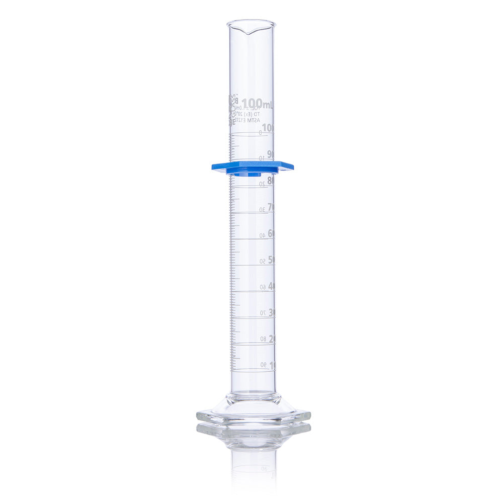 Globe Scientific 8330100 Cylinder Graduated Globe Glass 100mL Class B To Deliver (TD) Dual Grads ASTM E1272 4/Box