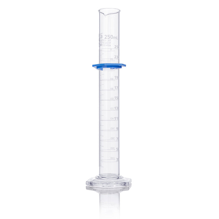 Globe Scientific 8330050 Cylinder Graduated Globe Glass 50mL Class B To Deliver (TD) Dual Grads ASTM E1272 4/Box