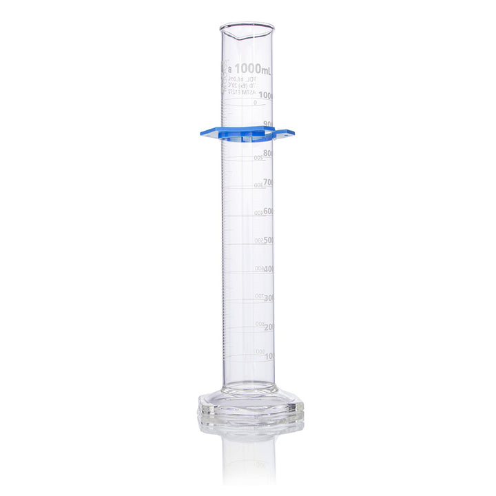 Globe Scientific 8330050 Cylinder Graduated Globe Glass 50mL Class B To Deliver (TD) Dual Grads ASTM E1272 4/Box