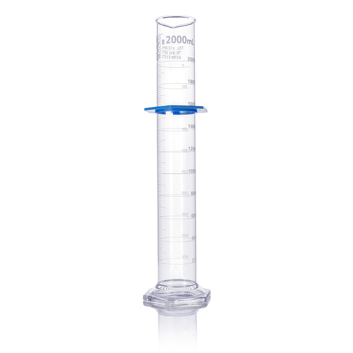 Globe Scientific 8330050 Cylinder Graduated Globe Glass 50mL Class B To Deliver (TD) Dual Grads ASTM E1272 4/Box