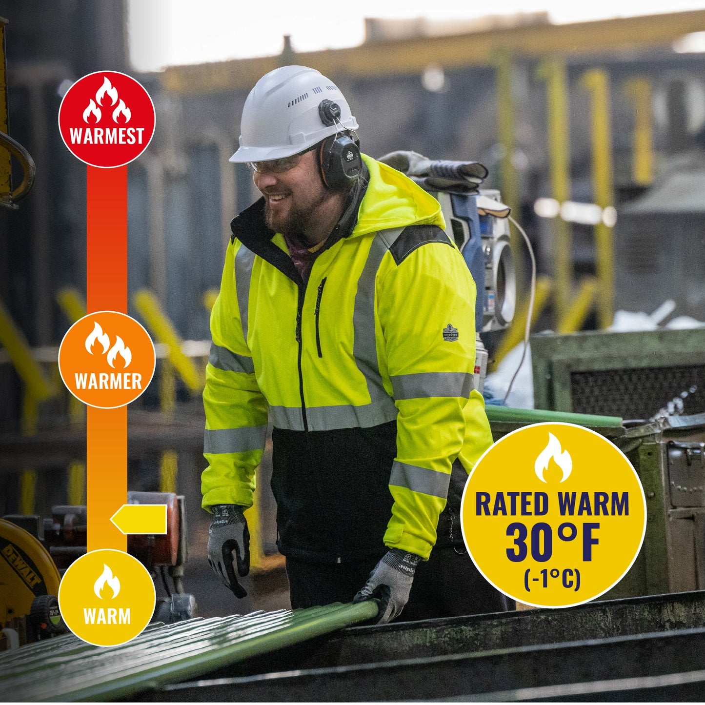 Ergodyne 23524 GloWear 8353 Hi-Vis Softshell Water-Resistant Jacket - Type R, Class 3