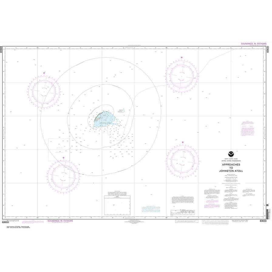 Paradise Clay NO_83633 HISTORICAL NOAA Chart United States Possession Approaches to Johnston Atoll