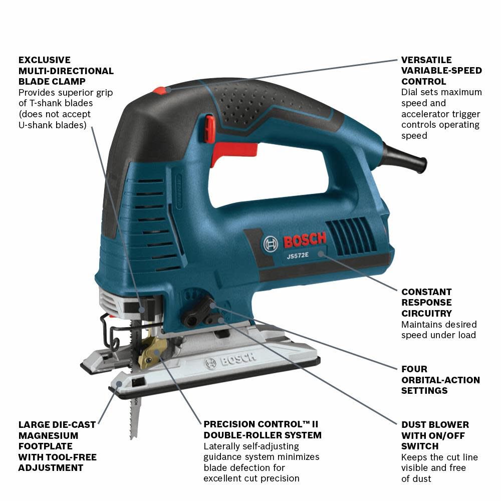 Bosch JS572EK 120V Top-Handle Jig Saw Kit