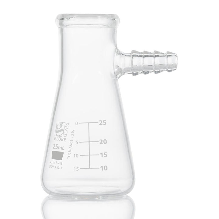Globe Scientific 8450125 Flask Filter Globe Glass 125mL Dual Graduations ASTM E1406 6/Box