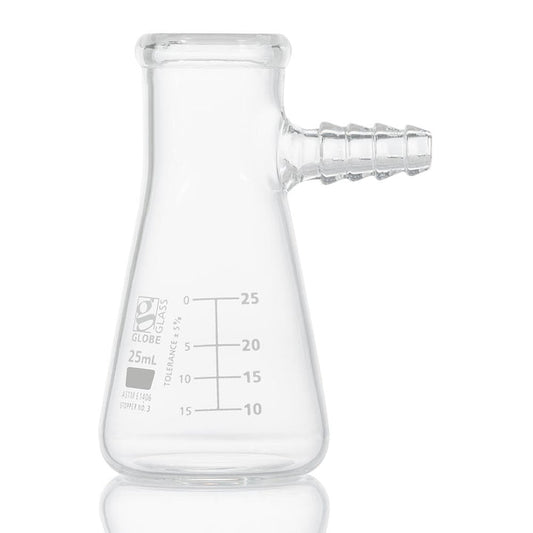 Globe Scientific 8450125 Flask Filter Globe Glass 125mL Dual Graduations ASTM E1406 6/Box