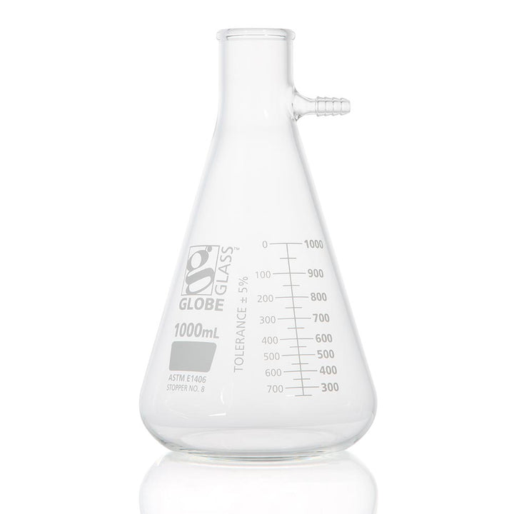 Globe Scientific 8452000 Flask Filter Globe Glass 2000mL Dual Graduations ASTM E1406 1/Box