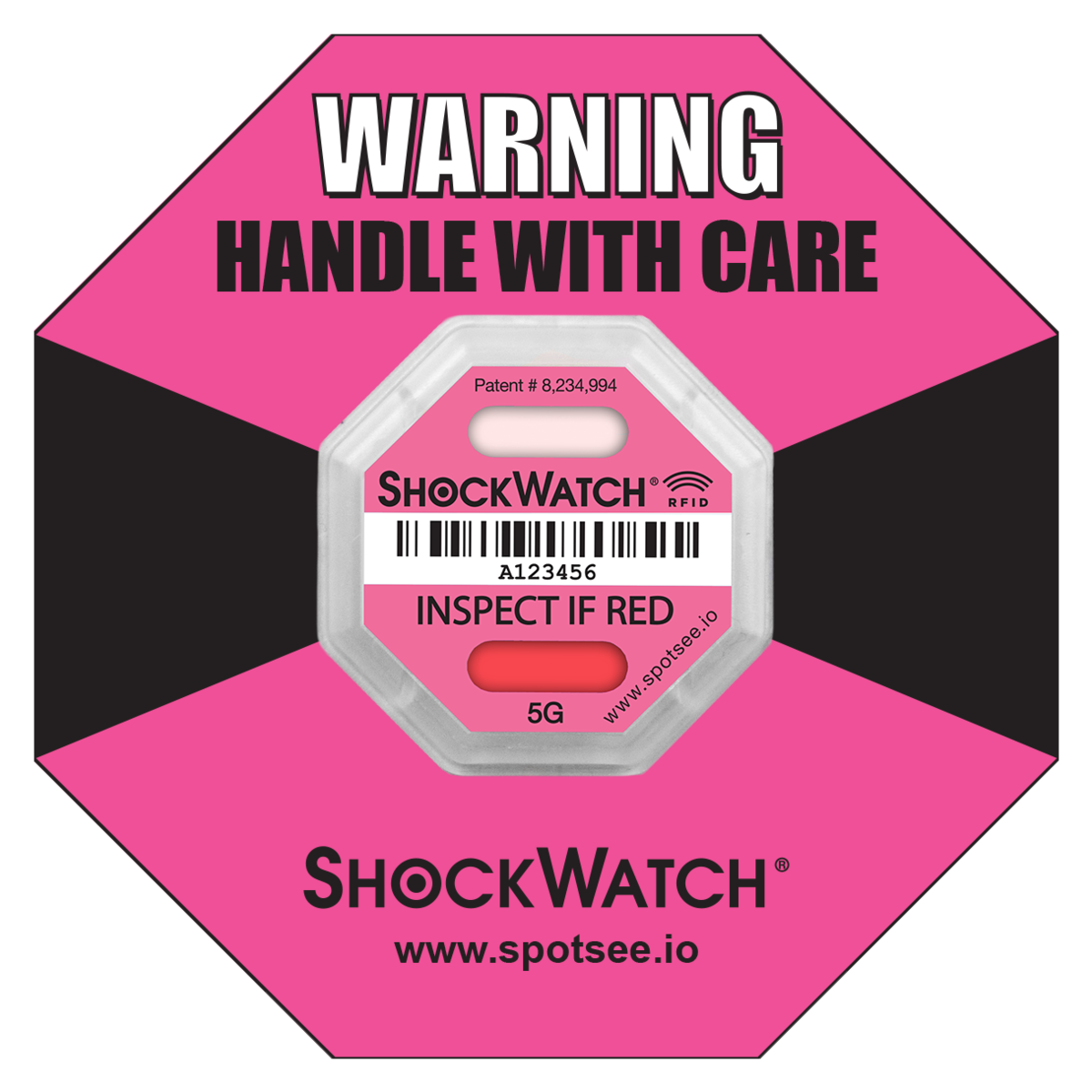 SpotSee SWRFID-5G ShockWatch RFID 5G (Pink)