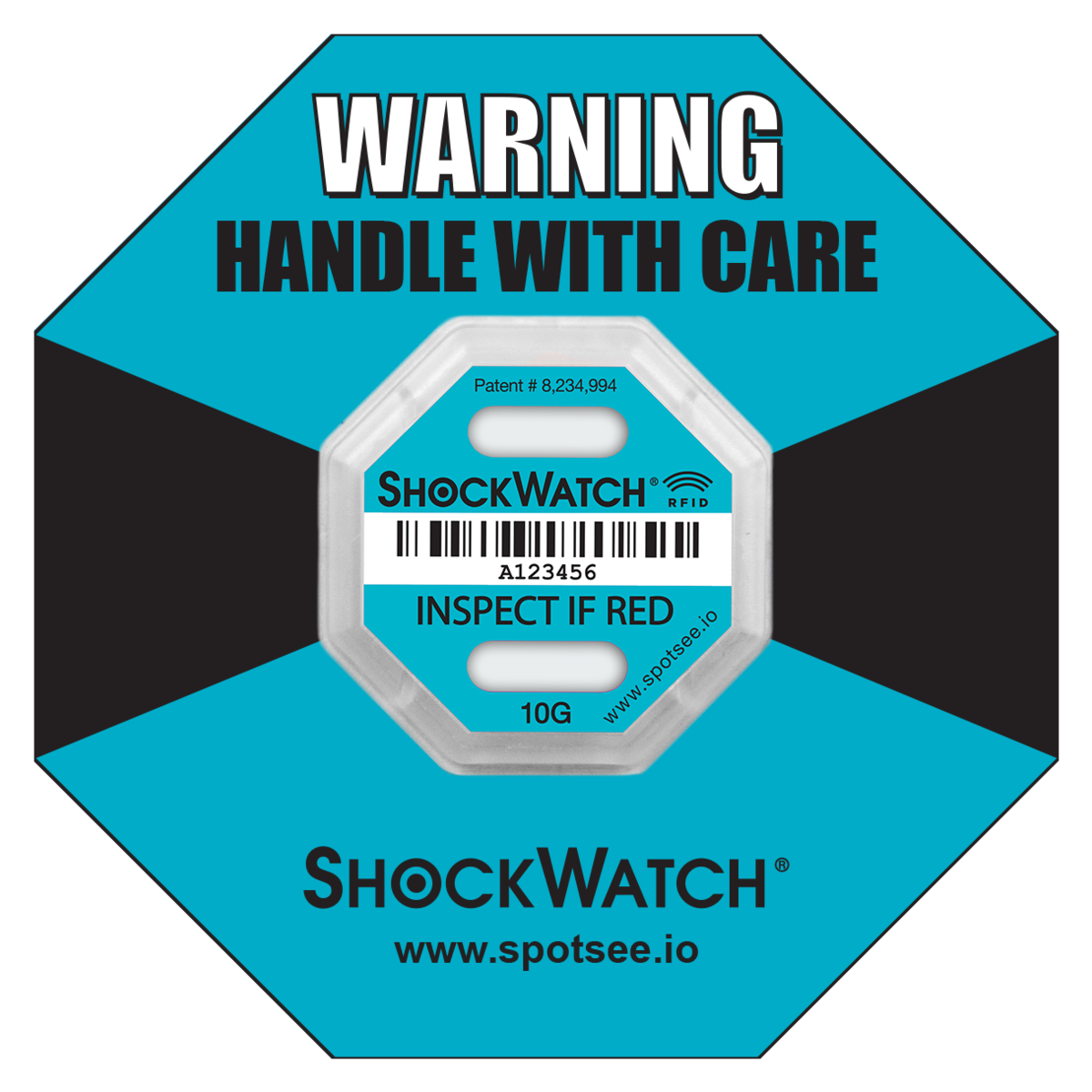 SpotSee SWRFID-10G ShockWatch RFID 10G (Teal)