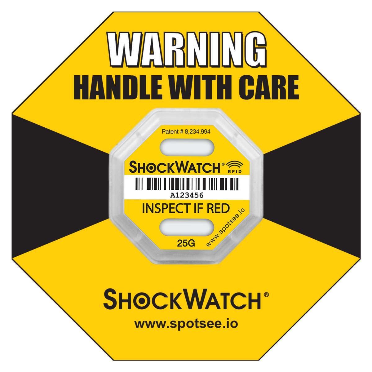 SpotSee SWRFID-25G ShockWatch RFID 25G (Yellow)