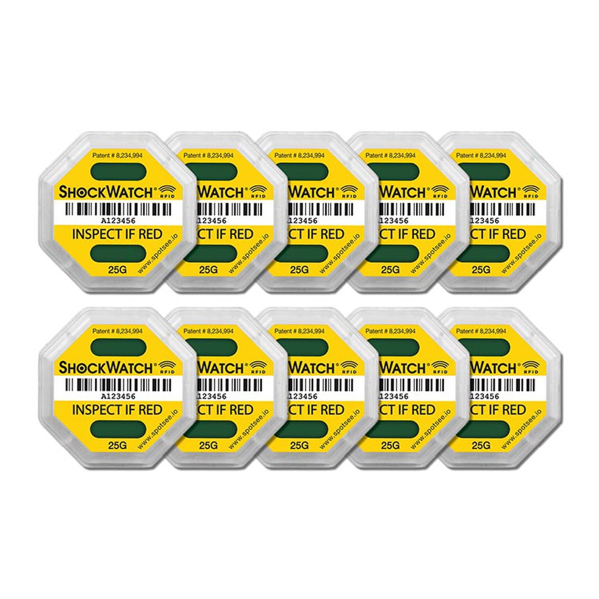 SpotSee SWRFID-25G ShockWatch RFID 25G (Yellow)