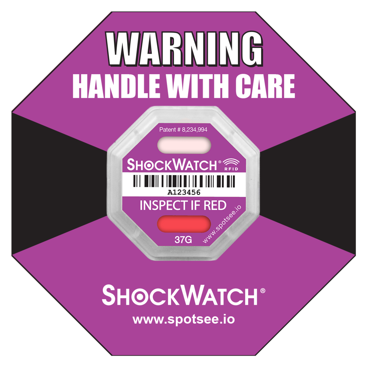 SpotSee SWRFID-37G ShockWatch RFID 37G (Purple)