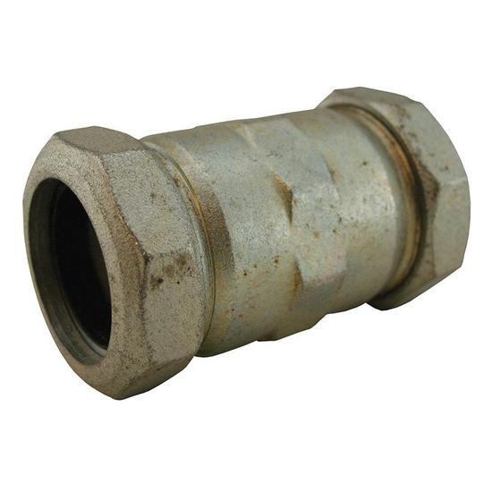 Jones Stephens C11125 1-1/4" Galvanized Malleable Iron Compression Coupling, Long Pattern