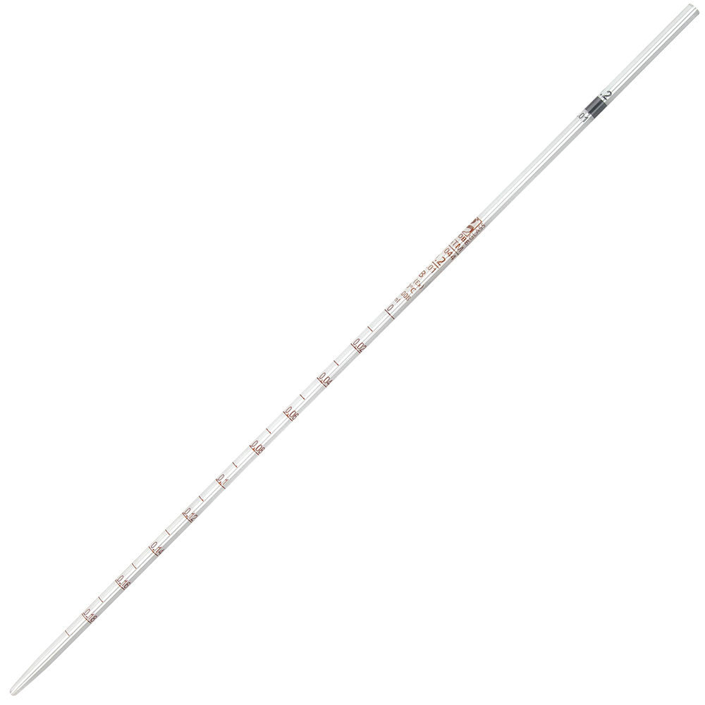 Globe Scientific 8510000A Pipette Serological Globe Glass Reusable 0.2mL To Deliver (TD) 0.01 Graduations Black Band ASTM E1044 6/Box