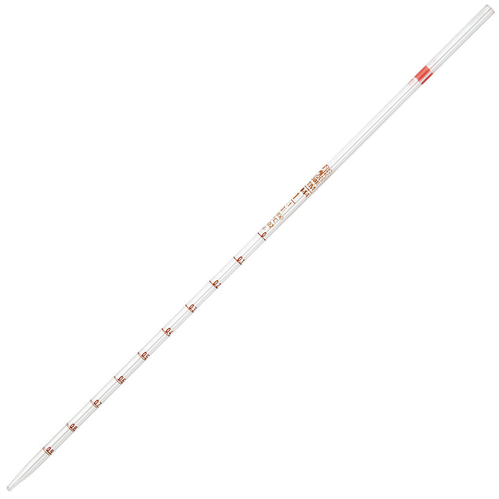 Globe Scientific 8510001 Pipette Serological Globe Glass Reusable 1mL To Deliver (TD) 0.1 Graduations Red Band ASTM E1044 6/Box