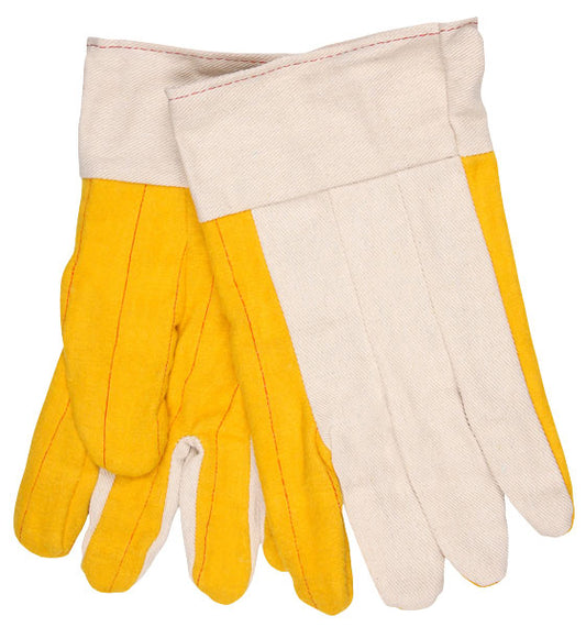 MCR Safety 8516S Chore Work Gloves Golden Quilted Fleece Palm Natural Canvas Back 2.5 Inch Safety Cuff Regular Weight (1 DZ)