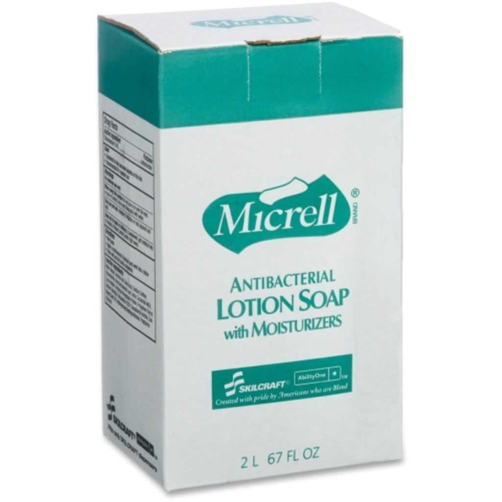 AbilityOne 8520015220831 Skilcraft Micrell Antibctrl Dispenser Soap Refill - 67.6 Fl Oz (2 L) - White - 4 / Carton - Anti-Bacterial Moisturizing Ph Balanced